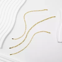 Made in Italy Unisex Adult 10K Gold 7.5 Inch Semisolid Figaro Chain Bracelet