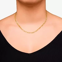 Made in Italy Unisex Adult 10K Gold 18 Inch Figaro Chain Necklace