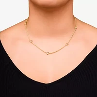 Womens 14K Gold Heart 18 Inch Pendant Necklace
