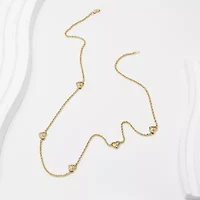 Womens 14K Gold Heart 18 Inch Pendant Necklace