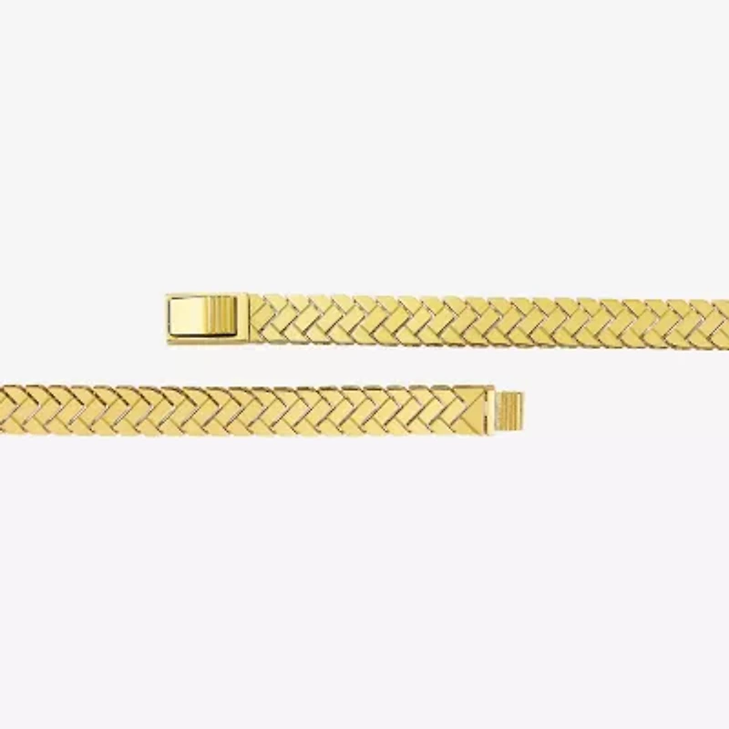 Womens 10K Gold Solid 7.5 Inch Link Bracelet