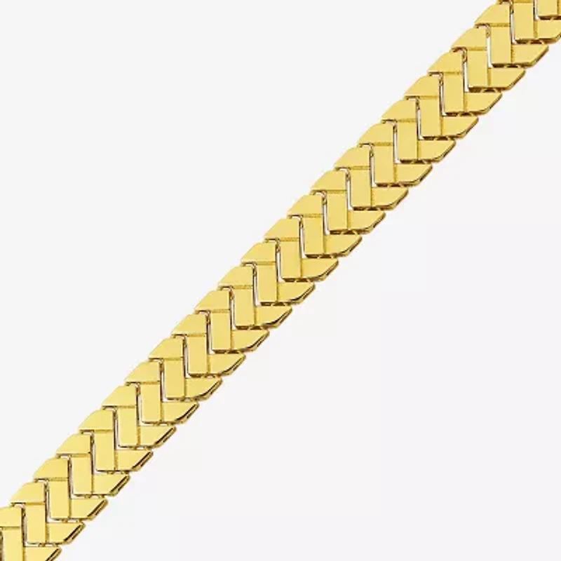 Womens 10K Gold Solid 7.5 Inch Link Bracelet