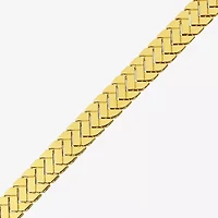 Womens 10K Gold Solid 7.5 Inch Link Bracelet