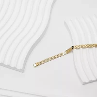 Womens 10K Gold Solid 7.5 Inch Link Bracelet