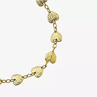 Womens 10K Gold Heart Charm Bracelet