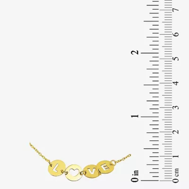 "Love" Womens 10K Gold Heart Charm Bracelet