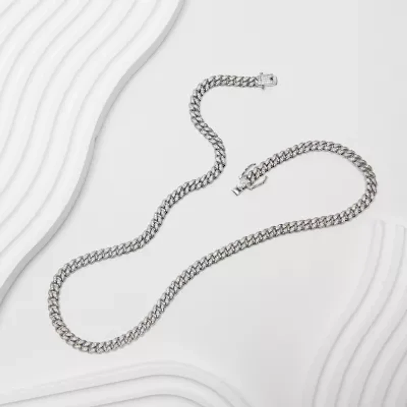 Mens Sterling Silver 22 Inch Link Chain Necklace