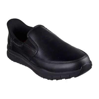 Skechers Nampa Broxtin Mens Moc Closed Toe Work Shoes Wide Width