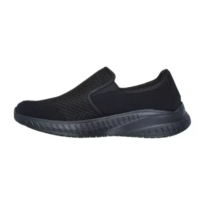 Skechers Hands Free Slip-Ins Squad Chaos Sr Urgran Mens Moc Closed Toe Work Shoes