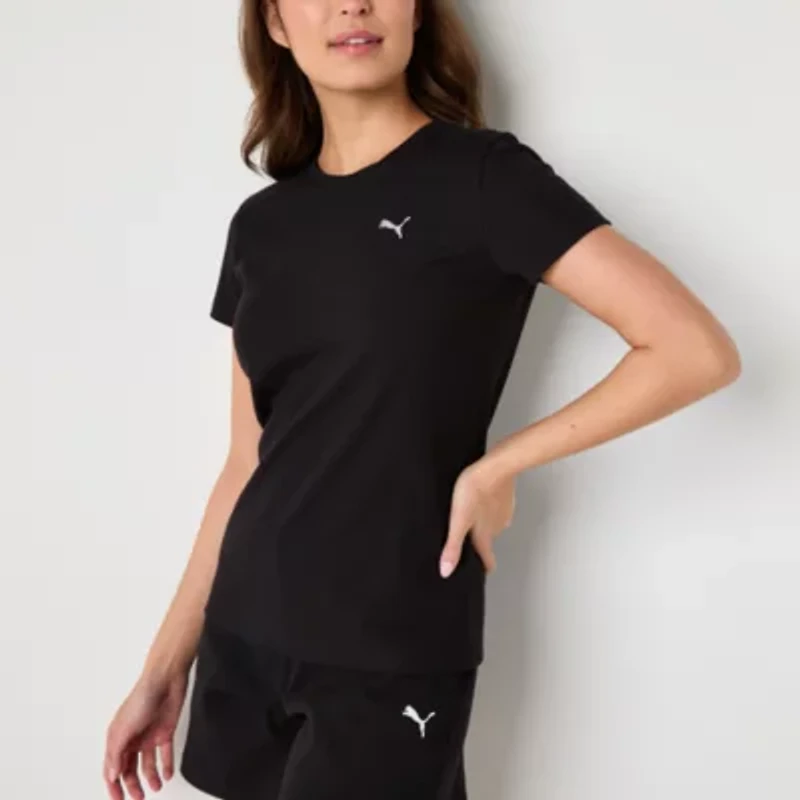 PUMA Womens Crew Neck Short Sleeve Rib T-Shirt