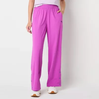 PUMA Womens Woven Mid Rise Straight Pull-On Pants