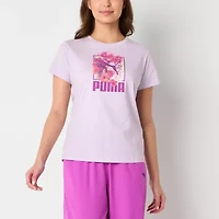 PUMA Womens Crew Neck Short Sleeve Active T-Shirt