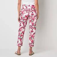 Liz Claiborne Emma Cotton Sateen Womens Ankle Mid Rise Pant