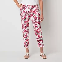 Liz Claiborne Emma Cotton Sateen Womens Ankle Mid Rise Pant