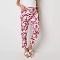 Liz Claiborne Emma Cotton Sateen Womens Ankle Mid Rise Pant