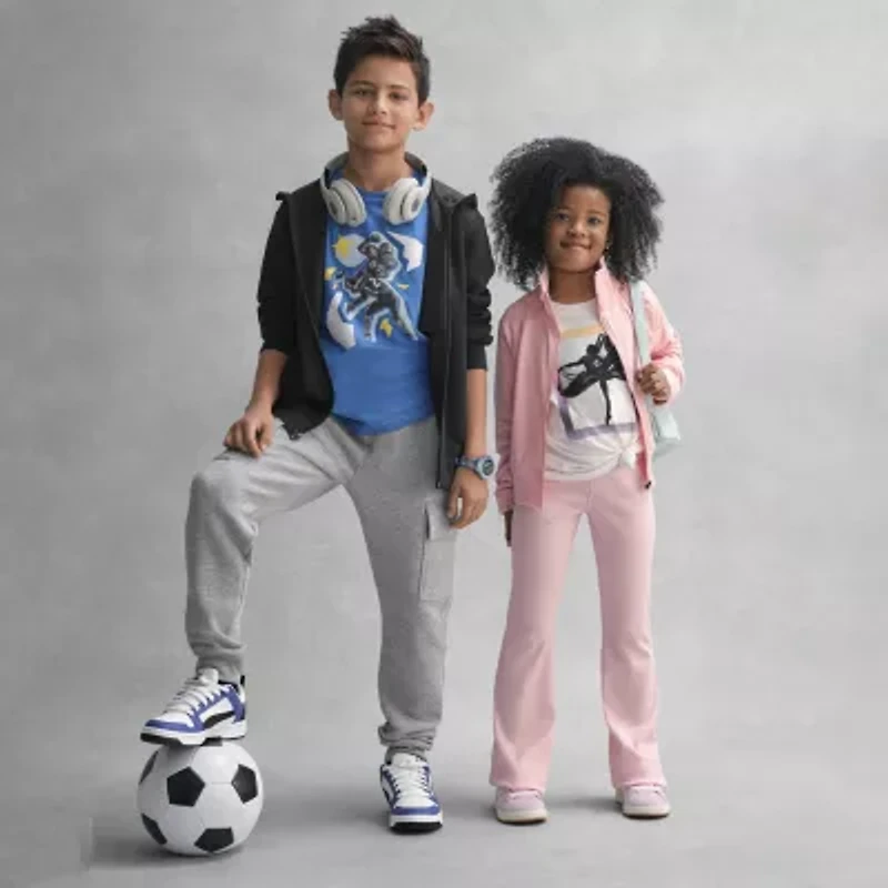 Xersion Rib Little & Big Kid Girls Quick Dry High Rise 26 1/2" Active Flare Full Length Leggings