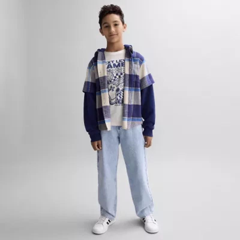 Thereabouts Little & Big Kid Boys Adjustable Waist Carpenter Mid Rise Straight Leg Jean