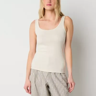 a.n.a Womens Scoop Neck Sleeveless Tall Tank Top