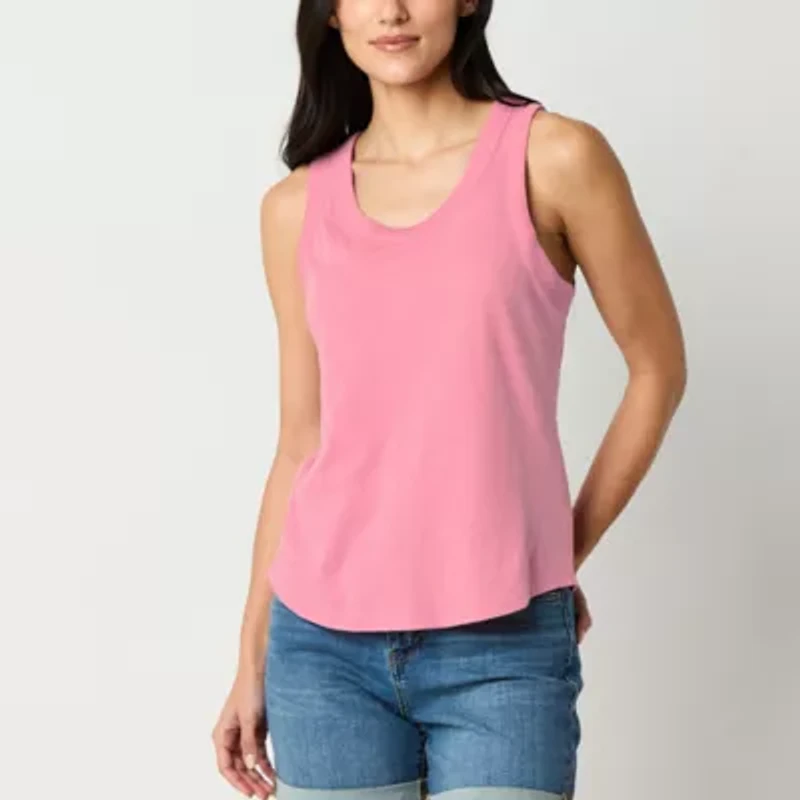 a.n.a Womens U Neck Sleeveless Tall Tank Top