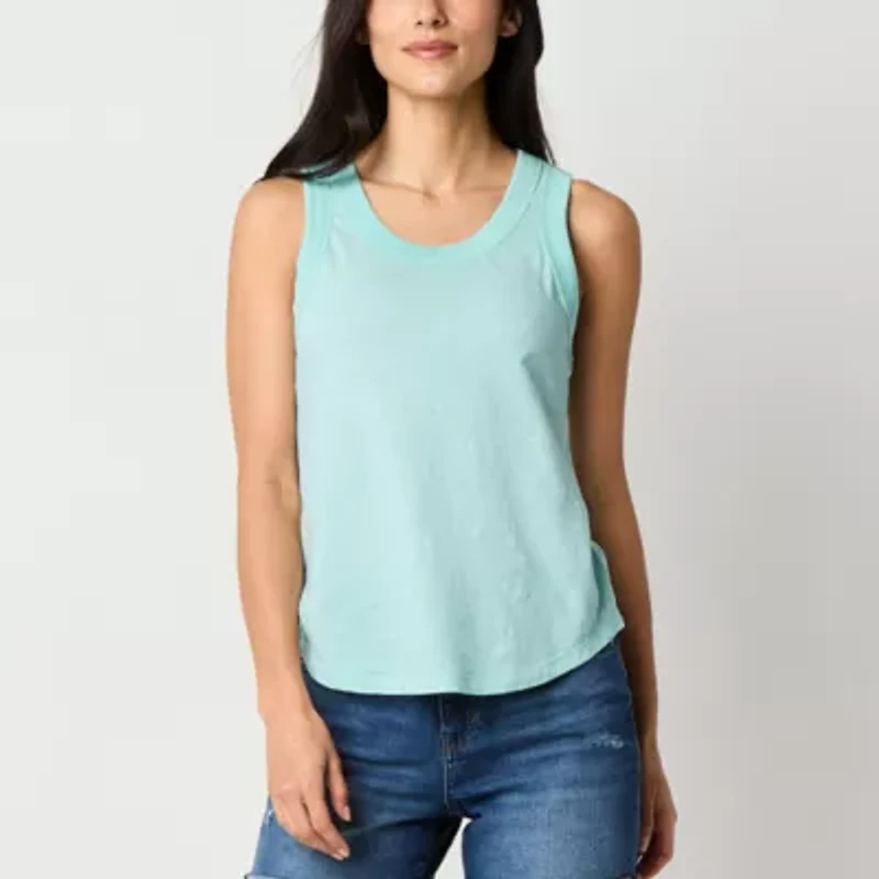 a.n.a Womens Tall U Neck Sleeveless Tank Top