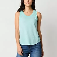 a.n.a Womens Tall U Neck Sleeveless Tank Top