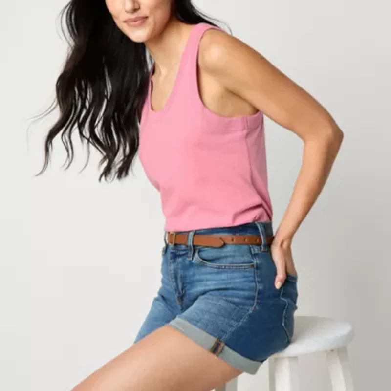 a.n.a Womens U Neck Sleeveless Tall Tank Top