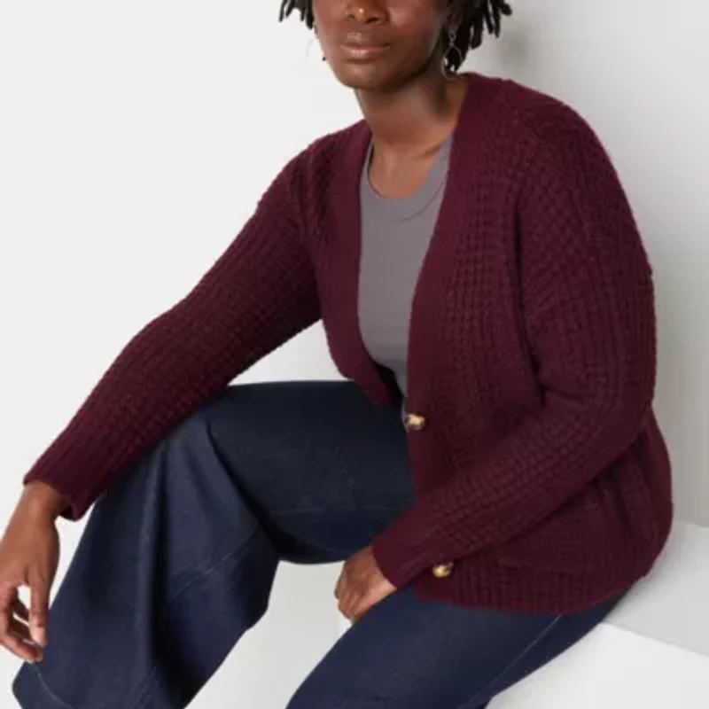 a.n.a Womens V Neck Long Sleeve Button Cardigan