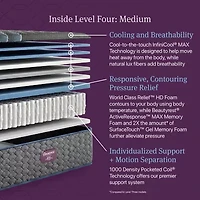 Beautyrest World Class Level Four 15" Medium Tight top - Mattress + Adjustable Base