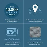 Beautyrest Level One 12.5" Medium Tight Top - Mattress + Adjustable Base