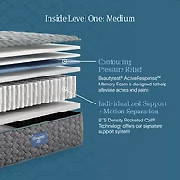 Beautyrest Level One 12.5" Medium Tight Top - Mattress + Adjustable Base
