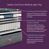 Beautyrest World Class Level Four 14" Medium Pillow Top - Mattress + Adjustable Base