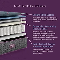 Beautyrest World Class Level Three 13" Medium Tight Top - Mattress + Adjustable Base