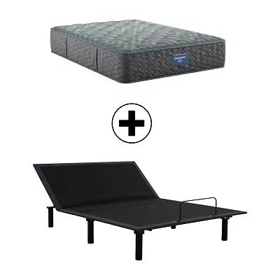 Beautyrest Level One 13.75" Plush Tight Top - Mattress + Adjustable Base