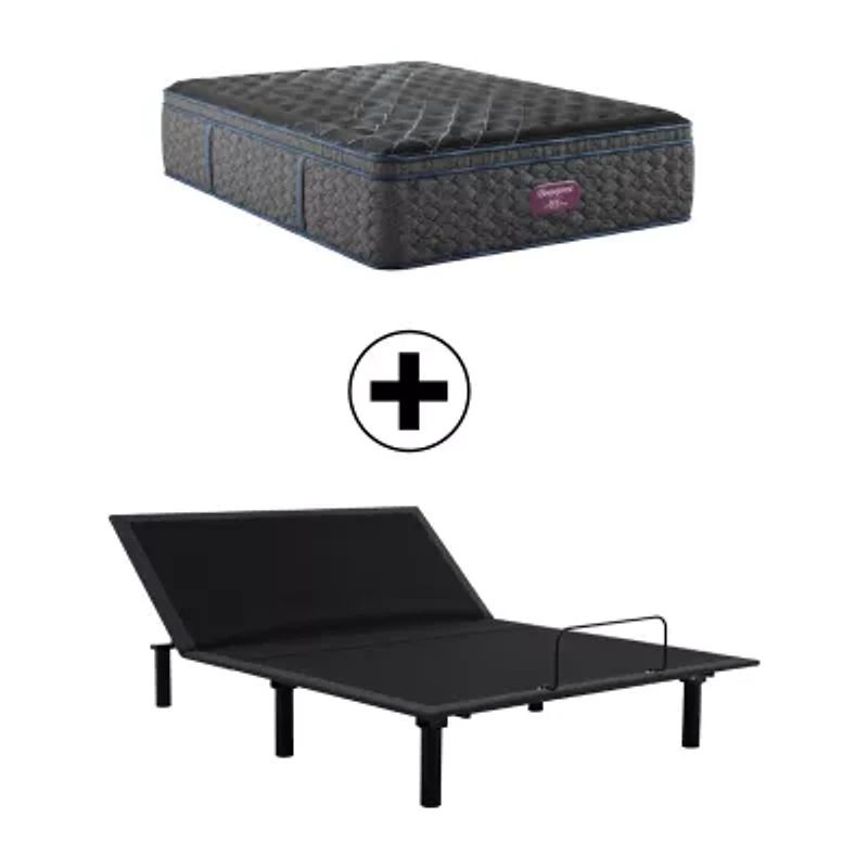 Beautyrest World Class Level Four 16.25" Firm Pillow Top - Mattress + Adjustable Base