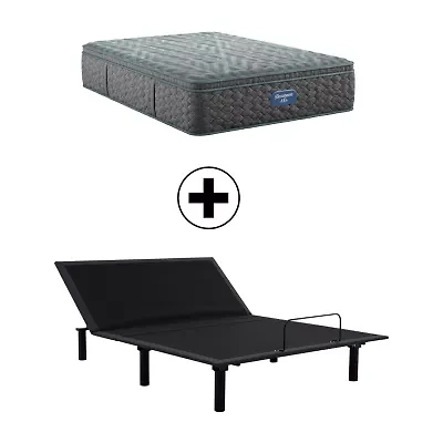 Beautyrest Level One 14.25" Medium Pillow Top - Mattress + Adjustable Base