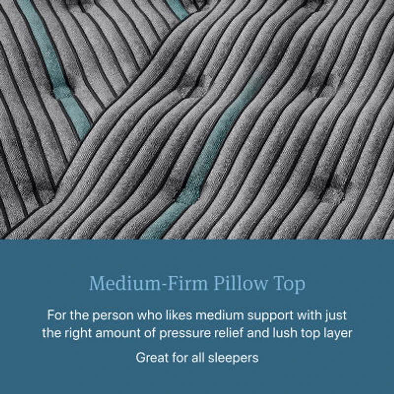 Beautyrest Level Two 14.75" Medium Pillow Top - Mattress + Adjustable Base