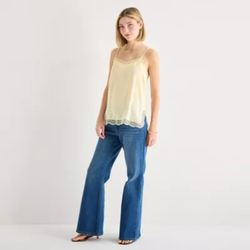 a.n.a Womens Sweetheart Neck Sleeveless Lace Trim Camisole