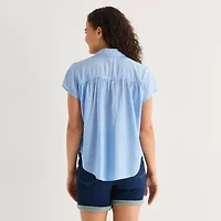 a.n.a Womens Short Sleeve Blouse
