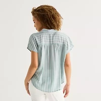 a.n.a Womens Short Sleeve Blouse