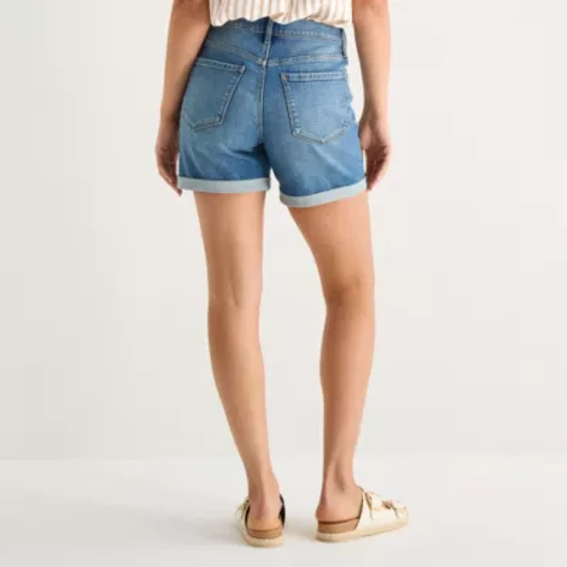 a.n.a Roll Cuff Womens 5" High Rise Denim Short