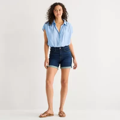 a.n.a Womens High Rise Denim Short