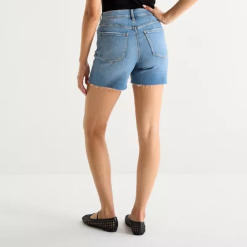 a.n.a Embellished Womens High Rise 5" Denim Short