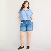 a.n.a Womens Plus Short Sleeve Blouse