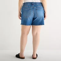 a.n.a Womens High Rise Plus Denim Short