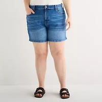 a.n.a Womens High Rise Plus Denim Short