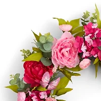 Linden Street Hot Pink Peony Wreath