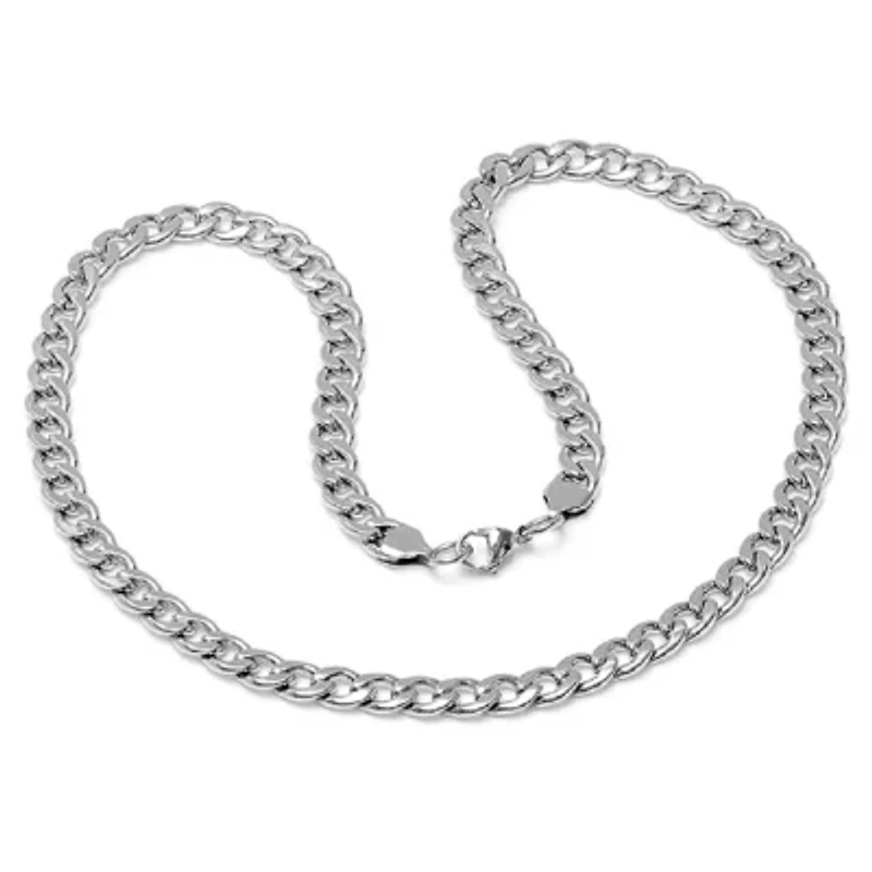Steeltime Mens Stainless Steel 24 Inch Curb Chain Necklace