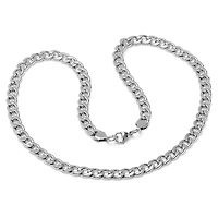 Steeltime Mens Stainless Steel 24 Inch Curb Chain Necklace