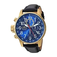 Invicta I-Force Mens Black Leather Strap Watch 24737