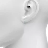 Womens 1/2 CT. T.W. Natural Black Diamond Sterling Silver 13mm Hoop Earrings
